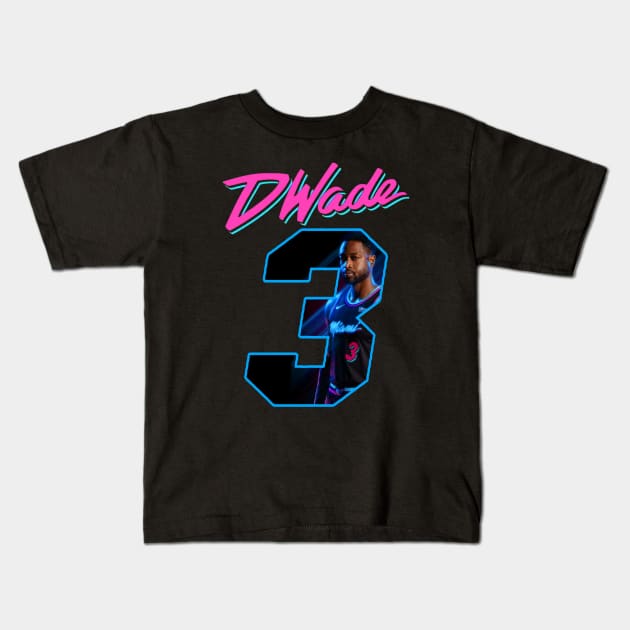 Dwade #3  Miami Vice City Kids T-Shirt by Niko Neon